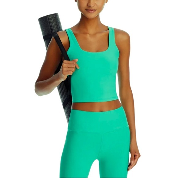 AQUA Athletic Square Neck Crop Top – Winter Green Size Small - Picture 1 of 2